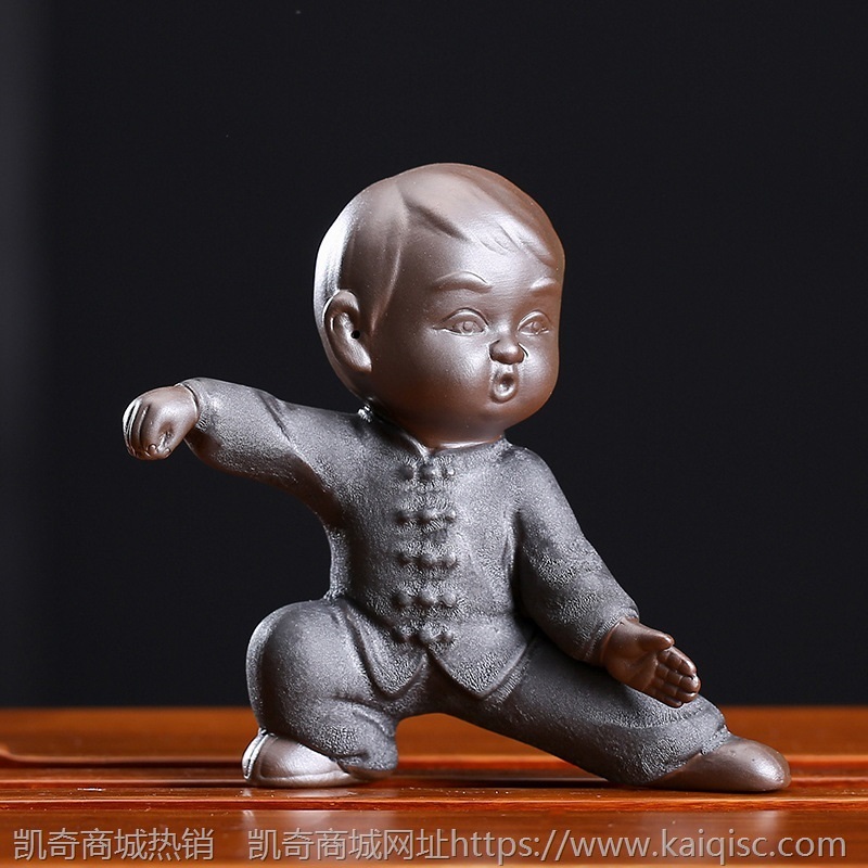 黑金纱精品可养茶玩茶道配件全套功夫小和尚摆件禅意太极创意茶宠