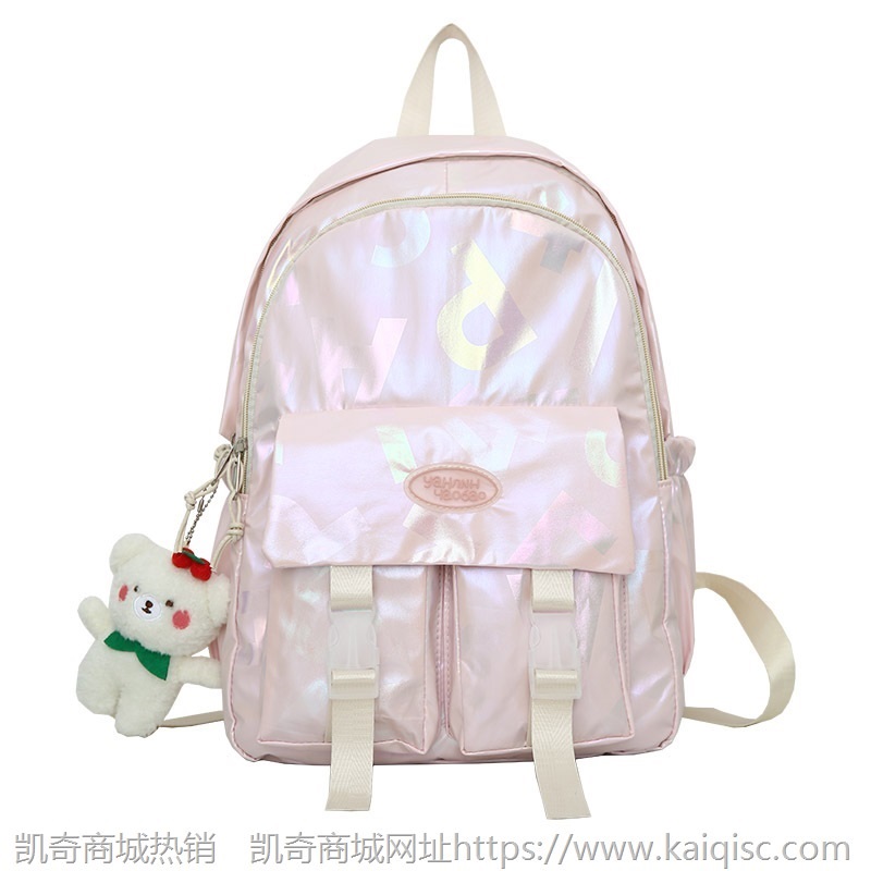 2021新款可爱校园小清新镭射学生书包搞怪少女软妹反光双肩包潮