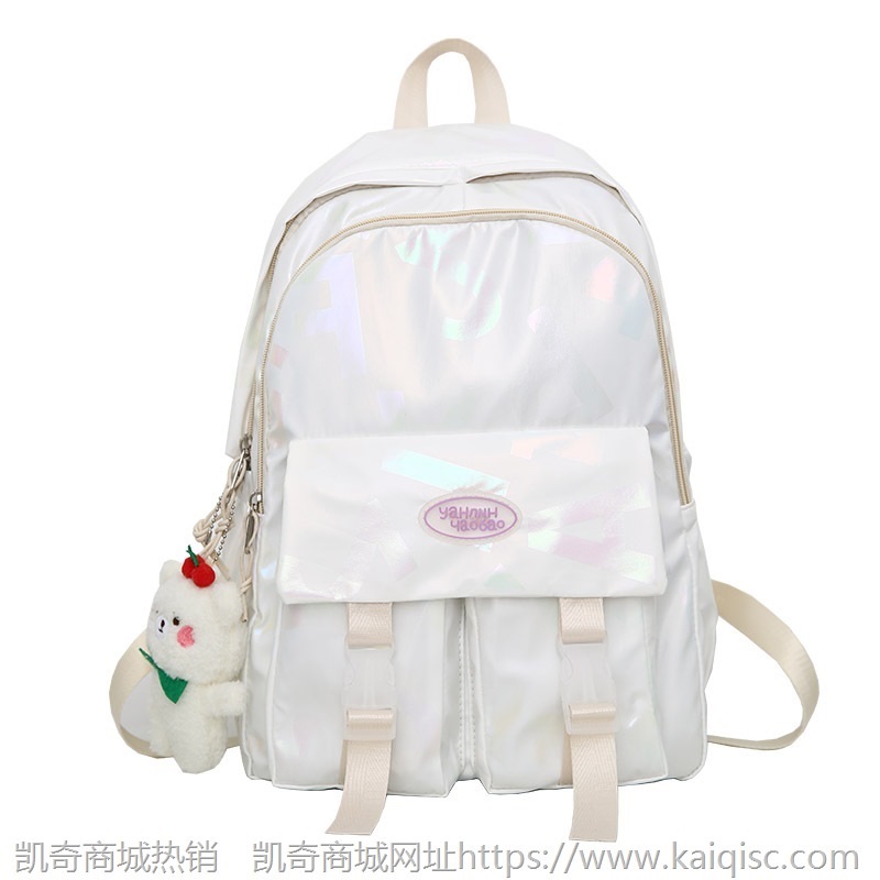 2021新款可爱校园小清新镭射学生书包搞怪少女软妹反光双肩包潮