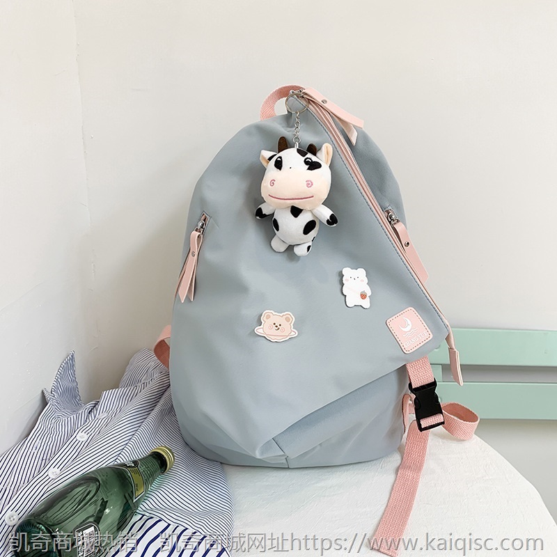新款2021女生背包大容量日系格子时尚双肩包高中大学生书包潮