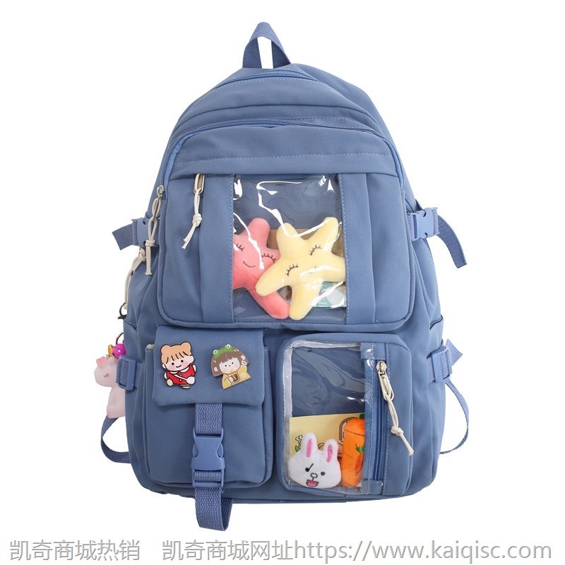 双肩包女2021新款韩版ins甜美少女背包初中学生日常休闲旅行书包