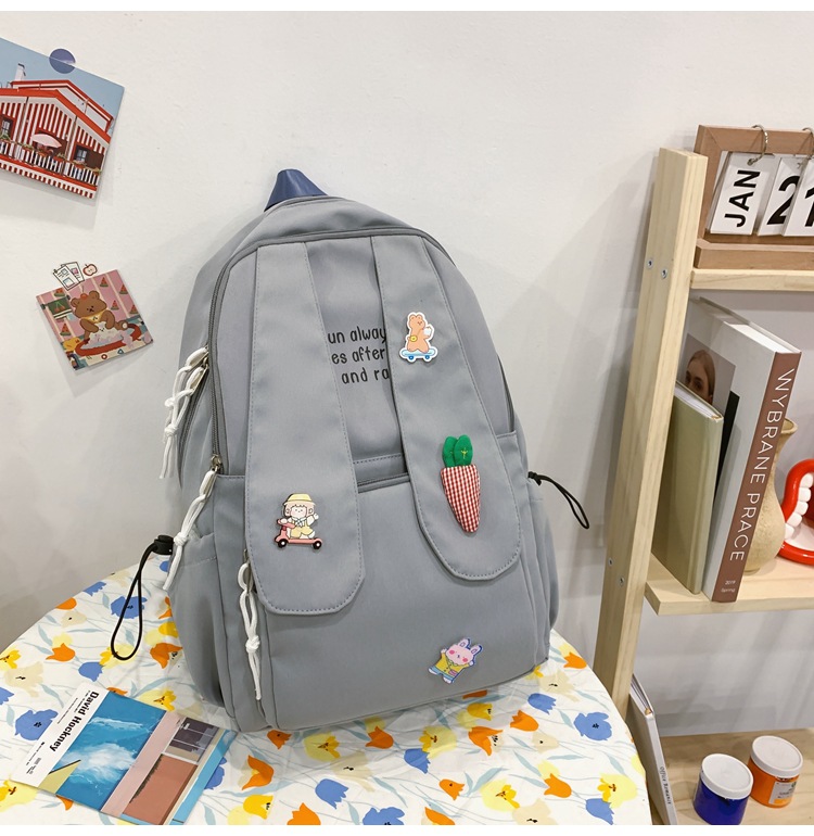 兔耳朵双肩包韩版2021新款可爱卡通中学生书包少女大容量双背包