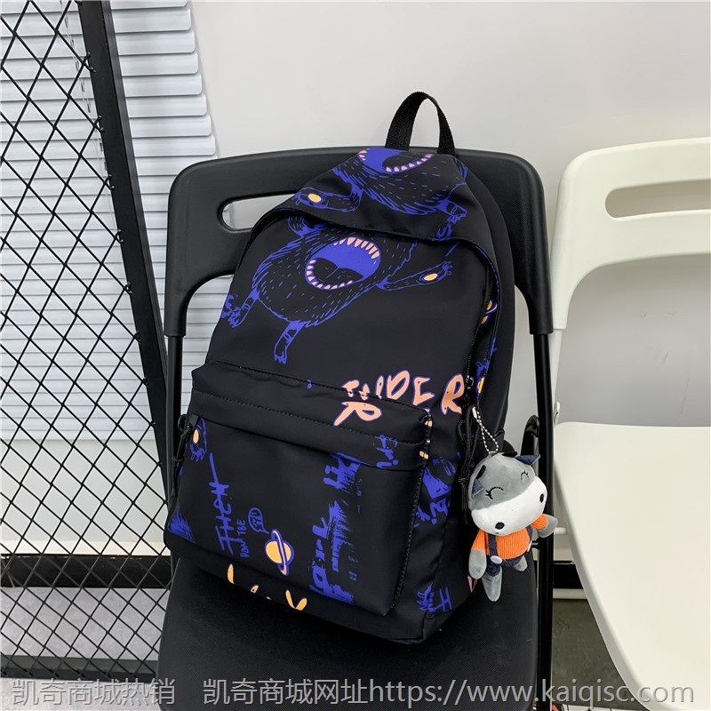 2021新款街头潮酷双肩包涂鸦书包大容量休闲学生书包软妹双肩包