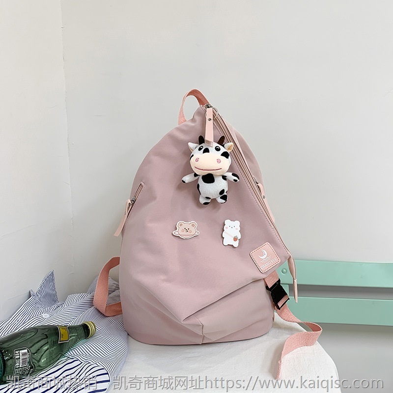 新款2021女生背包大容量日系格子时尚双肩包高中大学生书包潮