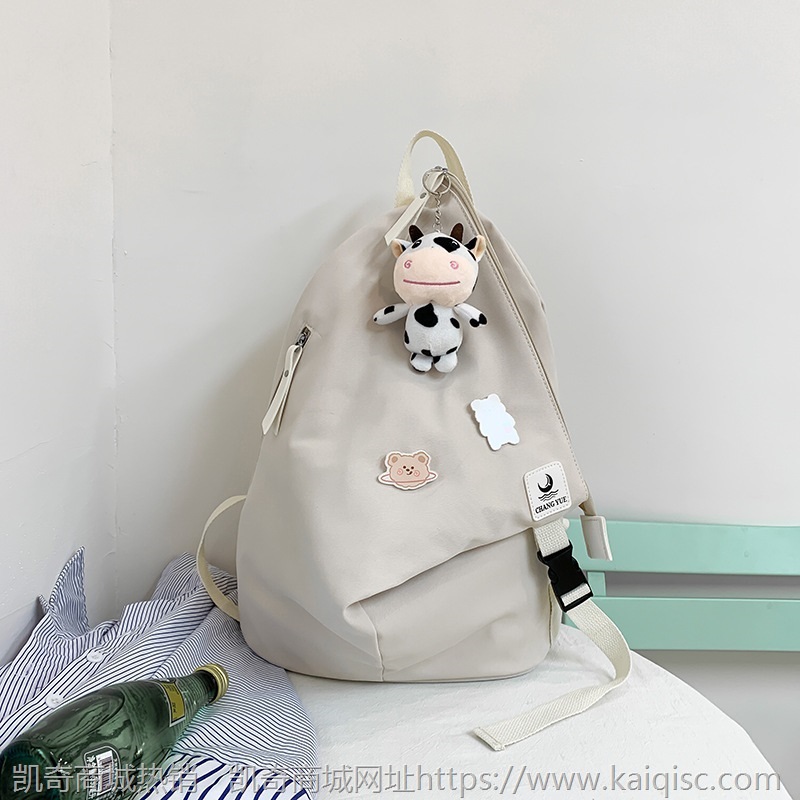 新款2021女生背包大容量日系格子时尚双肩包高中大学生书包潮