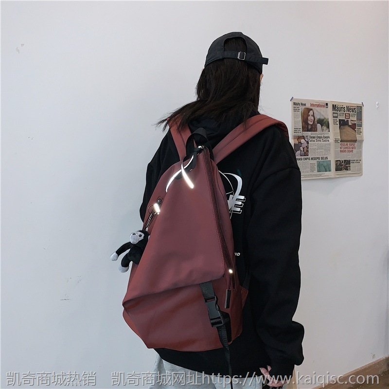 新款2021女生背包大容量日系格子时尚双肩包高中大学生书包潮