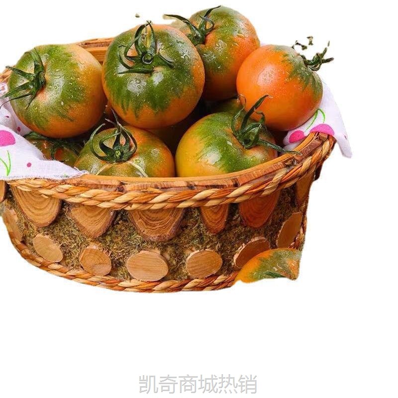 盘锦盐碱地柿子新鲜水果丹东绿腚铁皮柿子番茄草莓柿子西红柿批发