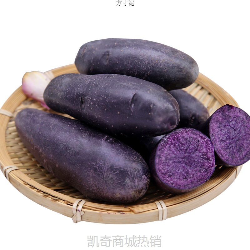 青海特产新鲜黑土豆黑金刚紫色大马铃薯乌洋芋小土豆富含花青素厂