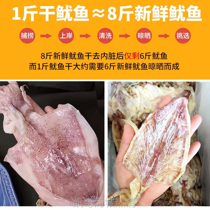 鱿鱼干烧烤北海芥末手撕淡干A1A2A3A4A5碳烤大小尤鱼干货商用