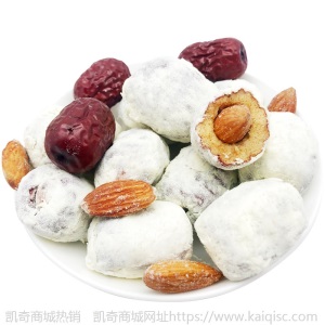 批发网红零食奶枣夹杏仁 新疆无核奶酪枣杏仁坚果办公室休闲零食