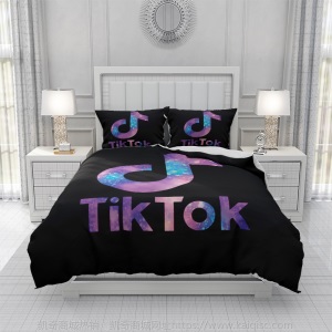 抖音Tiktok纯棉斜纹宿舍卧室四件套来图定制40支家纺床上用品套件