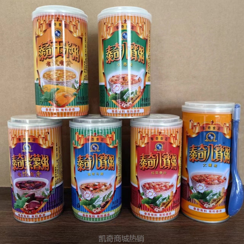 泰奇八宝粥原味五谷杂粮370g营养红豆早餐整箱速食方便370八寳粥