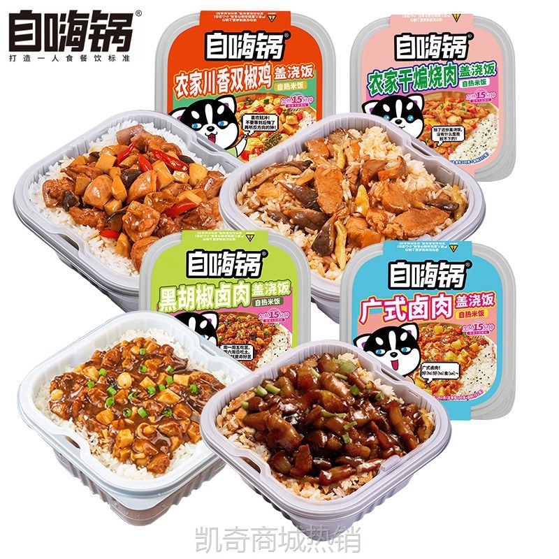 自嗨锅广式卤肉盖浇饭自热米饭煲仔饭方便粥拌饭速食品小火锅零食