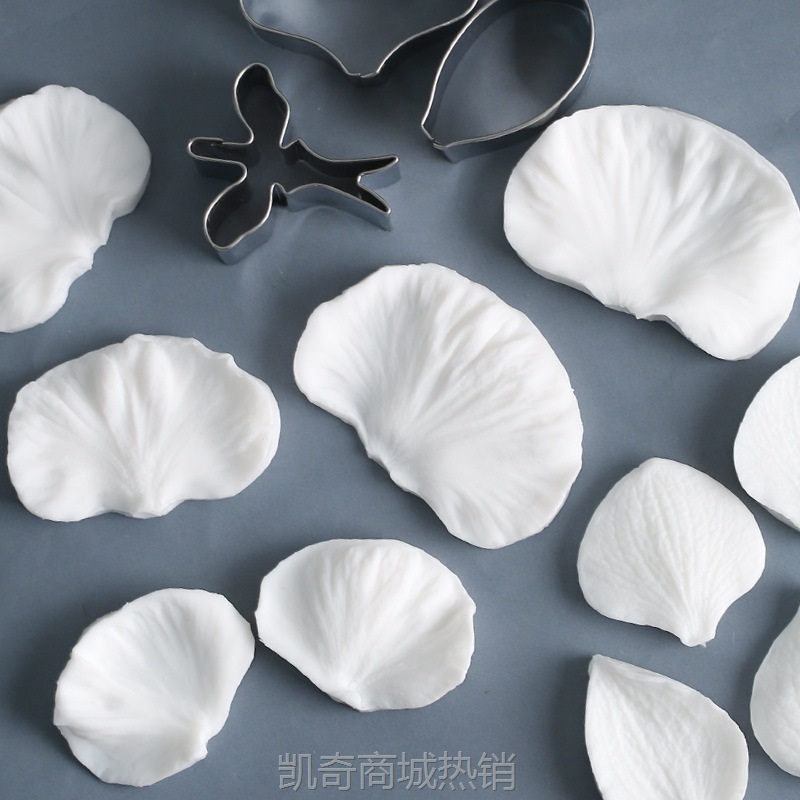SI6K翻糖蝴蝶兰模具 糖花蛋糕仿真黏土花朵硅胶纹路粘土花馍烘焙