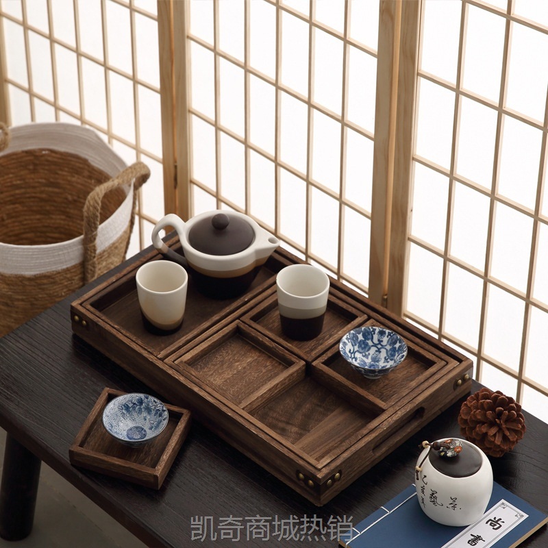 日式实木桐木茶盘中式零食点心盘围炉托盘宝宝周岁礼馒头花馍托盘