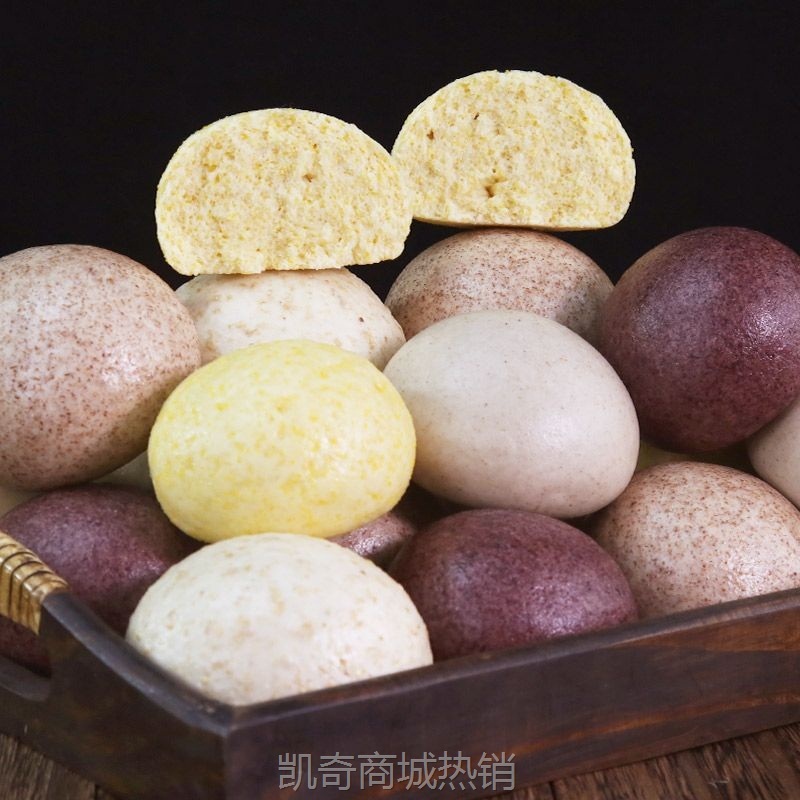 山东杂粮馒头全麦馒头早餐包粗粮馒头即食原味千层手撕面食源工厂
