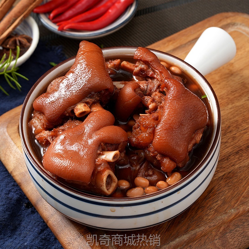农家自养土猪黄豆焖猪蹄猪脚加热即食软烂脱骨预制菜黄豆焖猪蹄