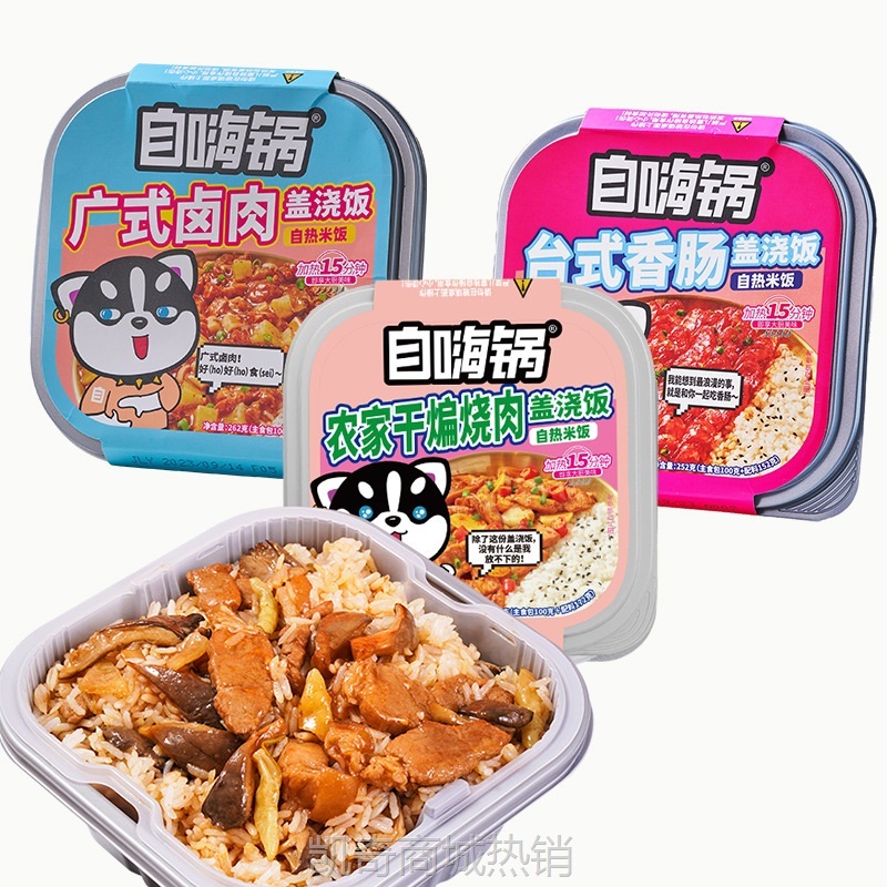 自嗨锅广式卤肉盖浇饭自热米饭煲仔饭方便粥拌饭速食品小火锅零食