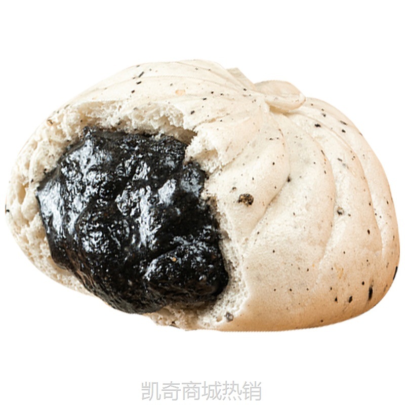 巴比营养早餐半成品流沙馒头儿童五谷商用包子黑芝麻速冻包中饮