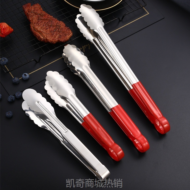 【♥首购3元♥】不锈钢食物夹加厚烘焙面包夹牛排烧烤夹家用餐厅自助餐硅胶食品夹