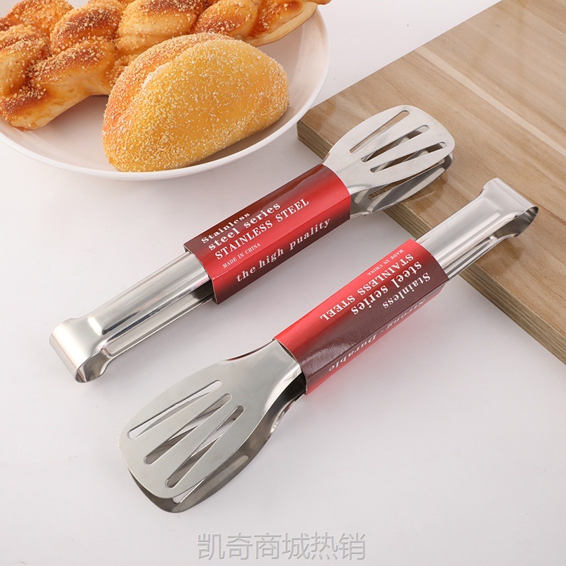 【♥首购3元♥】不锈钢食品夹厨房工具食物夹自助餐夹子面包夹牛排夹烧烤夹子批发