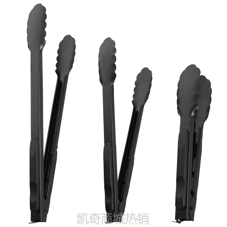 【♥首购3元♥】黑色不粘食品夹牛排烧烤夹烘焙面包夹厨房烘焙工具多功能自助餐夹