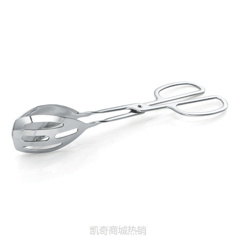 【♥首购3元♥】亚马逊不锈钢食品夹 剪刀形多用自助餐食物夹烘焙面包夹牛排夹