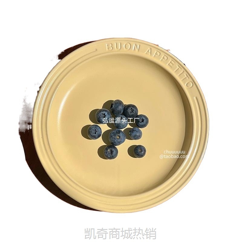 【♥凯奇美食供应链♥】ins风陶瓷盘子奶油色浮雕字母餐具家用西餐意面盘子甜品早餐盘子
