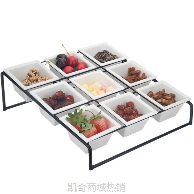 【♥首购3元♥】自助餐点心架陶瓷食物展示架凉菜盘火锅调料架小吃碟ktv水果盘架