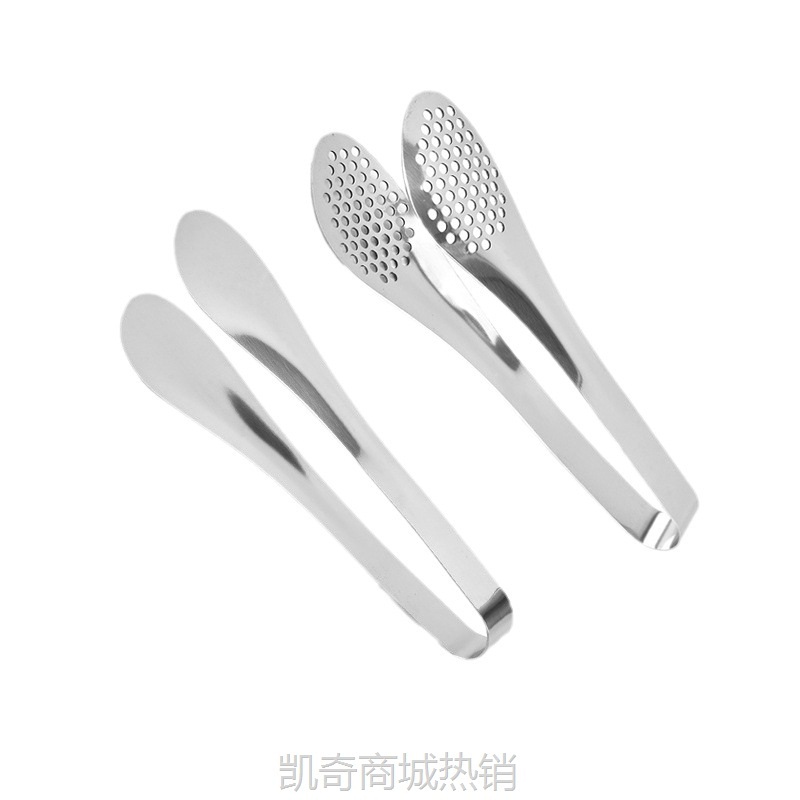 【♥首购3元♥】不锈钢半圆食品夹酒店自助餐夹加厚面包夹烤肉食物精巧料理牛排夹