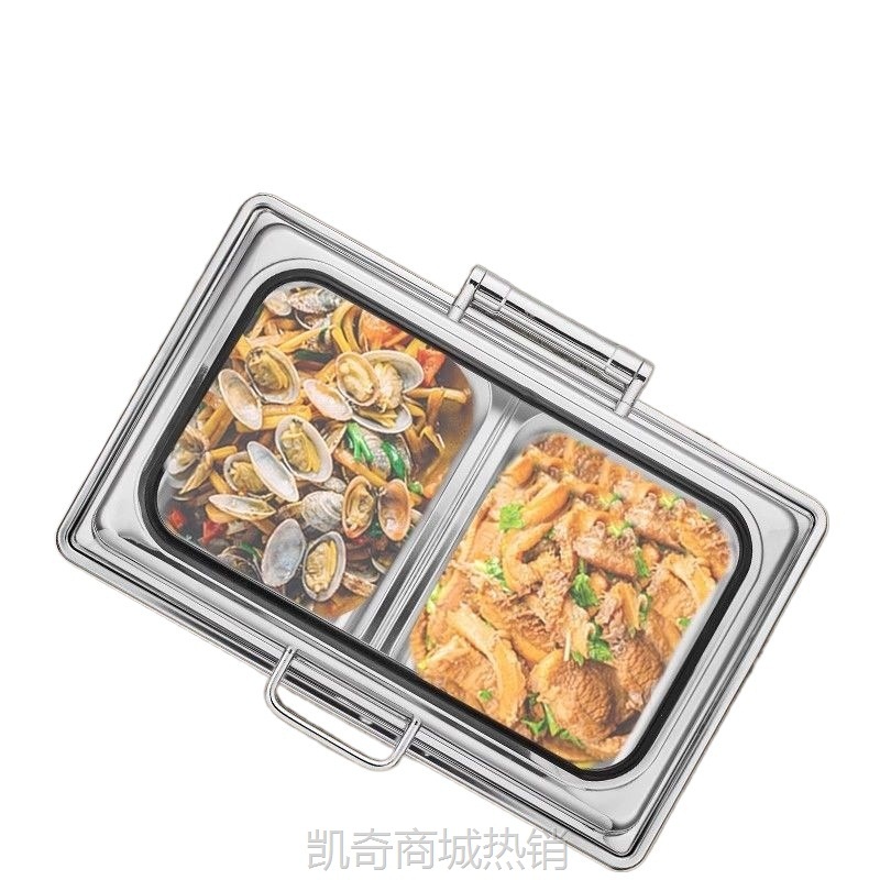 【♥首购3元♥】不锈钢液压自助餐炉可视保温炉翻盖布菲炉自助早餐炉电加热保温锅