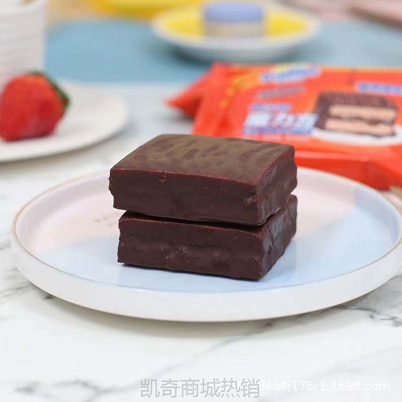 【♥凯奇美食供应链♥】鲜尝厚买阿华田夹心蛋糕魔力方巧克力派面包早餐糕点整箱包邮