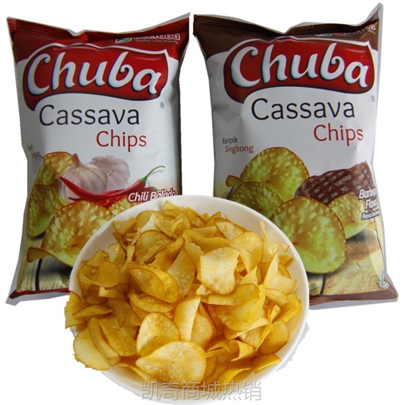 【♥首购3元♥】印尼进口 Chuba烧烤/香辣味木薯片140g*2袋 休闲小吃零食批发