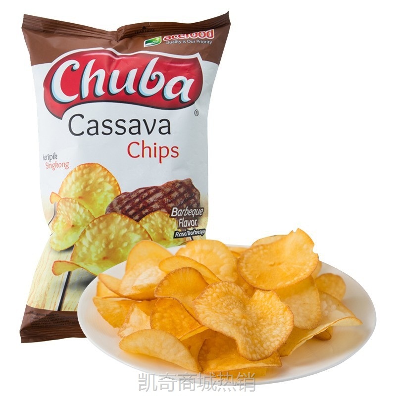 【♥首购3元♥】印尼进口 Chuba烧烤/香辣味木薯片140g*2袋 休闲小吃零食批发