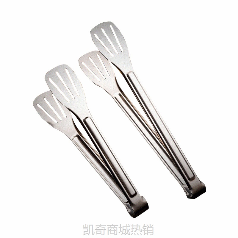 【♥首购3元♥】不锈钢三线加厚食品夹煎鱼烧烤夹子牛排馒头面包多用烤肉夹自助餐