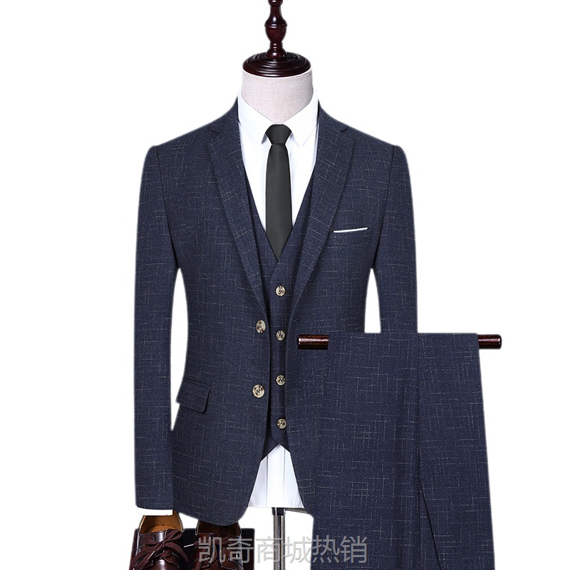 西服套装三件套西装西裤马甲休闲套装时尚新郎伴郎服宴会制服套西