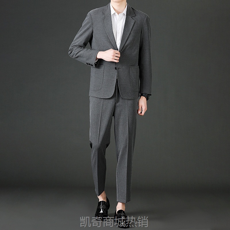 男士休闲西服套装韩版修身商务正装新郎结婚礼服伴郎外套西裤