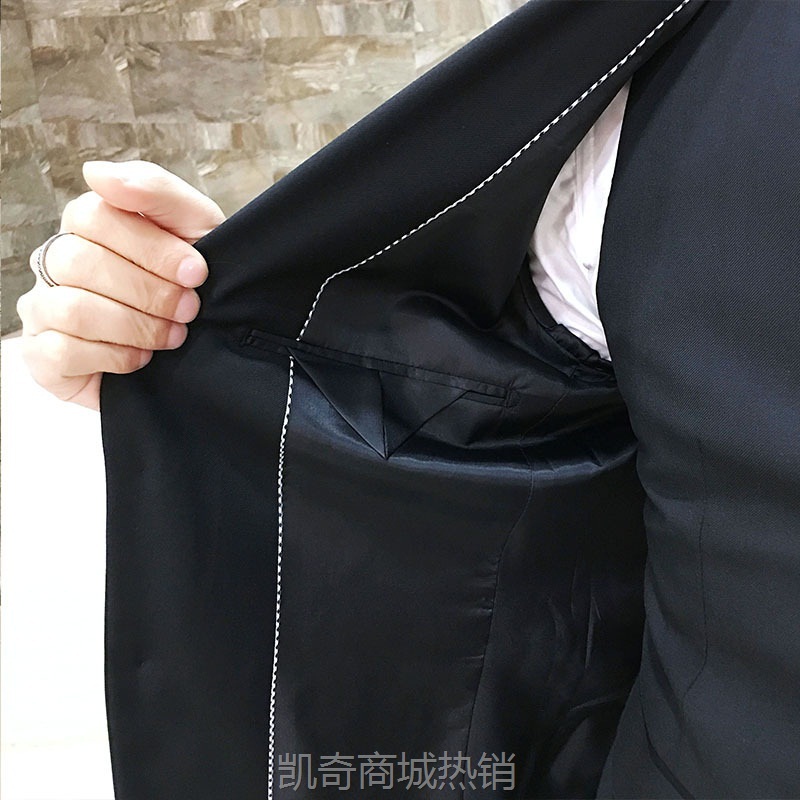 西装男套装三件套休闲正装修身职业西服新郎伴郎团结婚礼服 现货