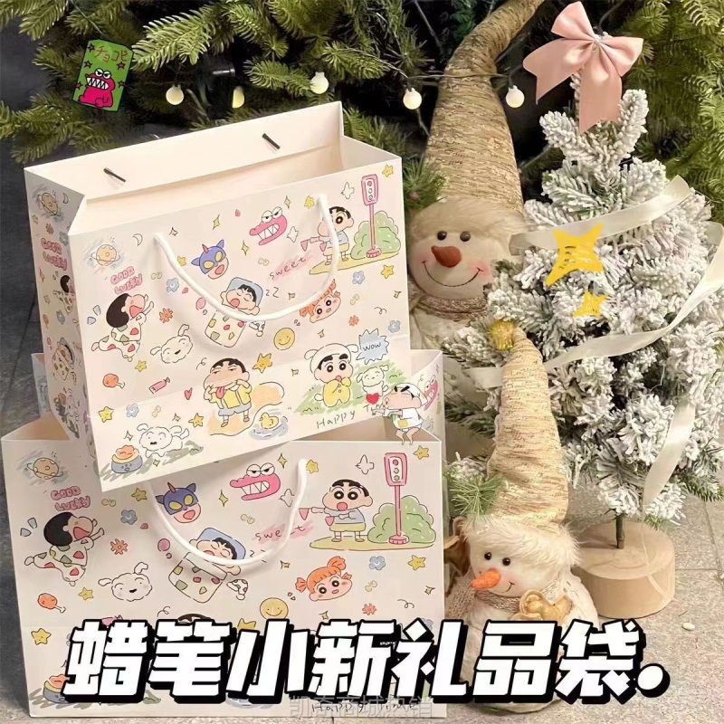 定制白卡生日礼品袋kt猫线条小狗小帕硬卡纸袋伴手礼纸袋礼品袋子