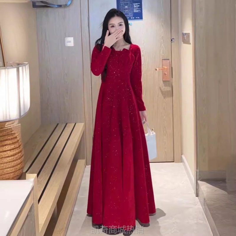 敬酒服新娘平时可穿2024新款结婚礼服订婚回门高级感法式连衣裙女
