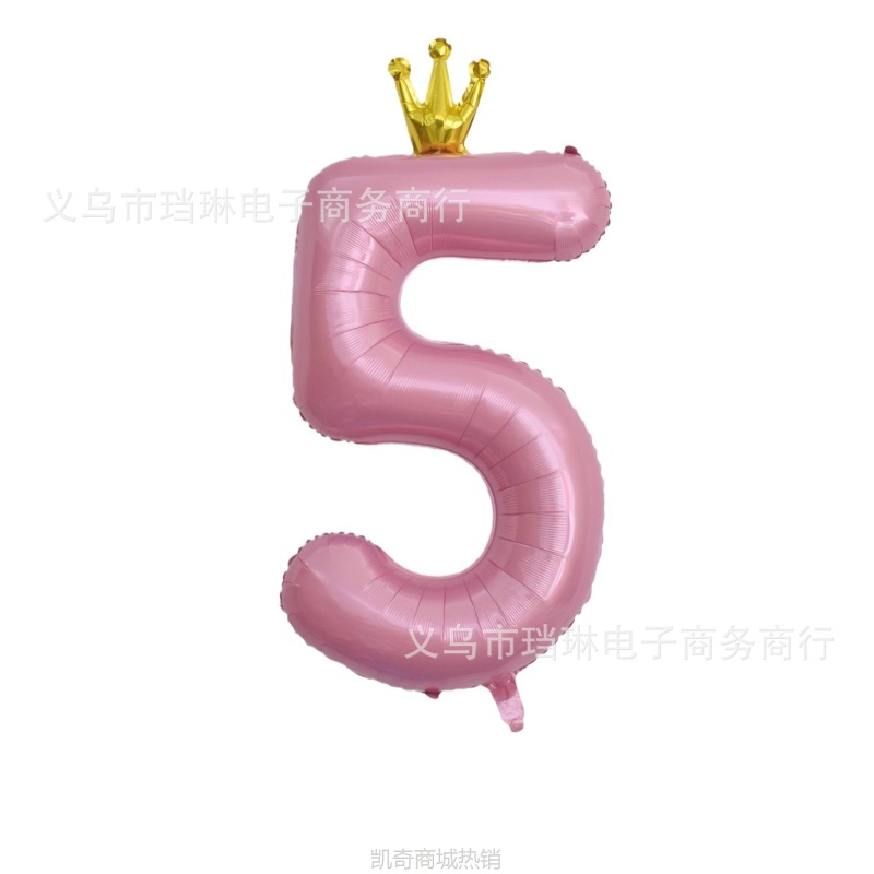 新款40寸皇冠大数字0-9铝膜铝箔气球生日婚礼派对装饰用品球批发