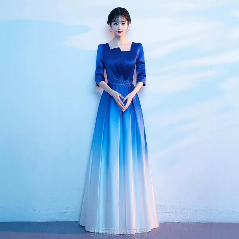 合唱团礼服2024新款指挥缎面高级感朗诵演出服气质高端主持人服装