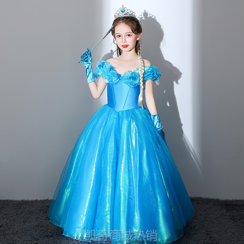 儿童礼服公主裙可爱灰姑娘女童钢琴小主持人演出服生日洋气蓬蓬裙