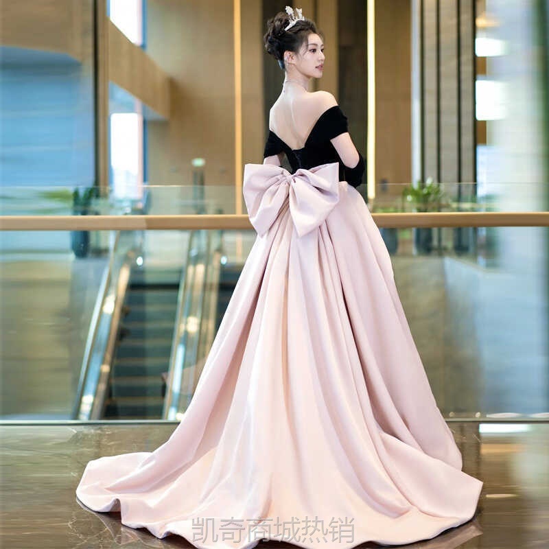 宴会晚礼服女2024新款高端轻奢主持生日派对毕业成人礼订婚敬酒服