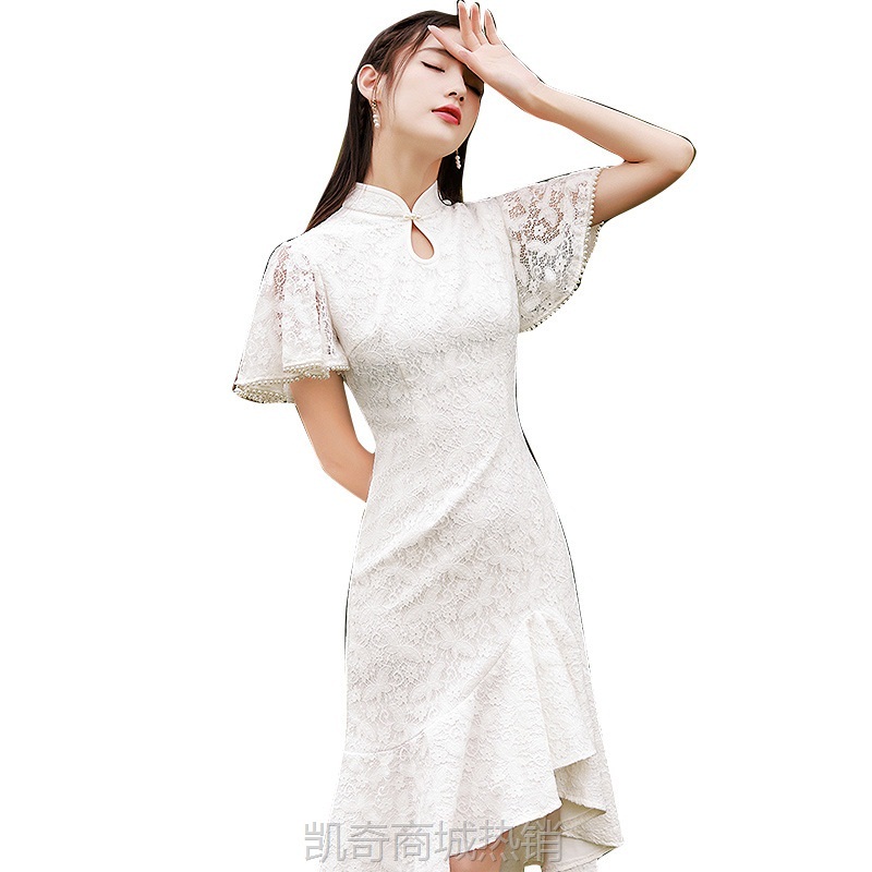 旗袍晚礼服新娘女伴娘登记领证新中式订婚连衣裙小个子敬酒轻婚纱