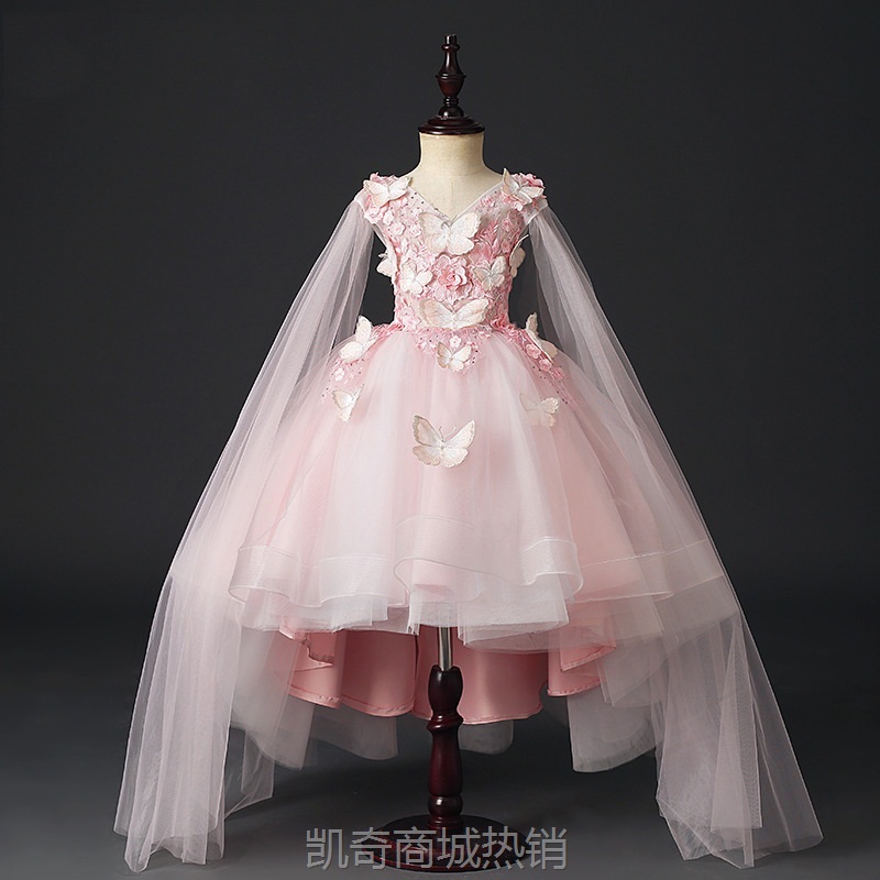 儿童礼服公主裙女童花仙子拖尾花童洋气蓬蓬纱走秀小主持人演出服