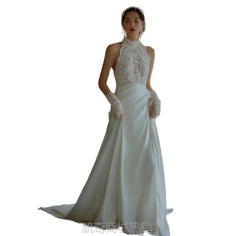 外贸欧美婚纱敬酒服新娘订婚宴会轻奢小众出阁新中式晚礼服裙成人