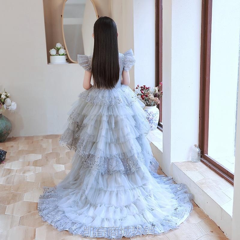 女童礼服裙花童钢琴演出服公主裙蓬蓬纱儿童婚纱主持人晚礼服洋气