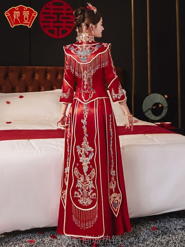 秀禾服新娘2024新款中式婚纱礼服女结婚敬酒服高级感秀和服小个子