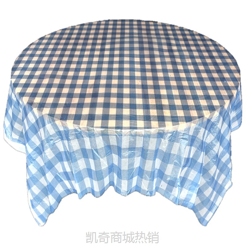 一次性桌布塑料加厚台布酒店餐厅家用圆桌长方形印花桌布野餐布